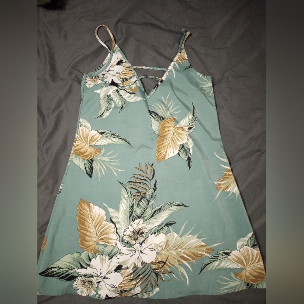 Floral Print Sleeveless Dress/ Bathing Suit Coverup